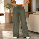 (Compre 1 e Leve 2) Calça Pantalona Julie em Malha de Seda Gelo e Poliéster