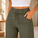 (Compre 2 e Leve 3) Calça Pantalona Julie em Malha de Seda Gelo e Poliéster