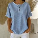 (Compre 1 Leve 2) Blusa Euddora Com Listras Delicadas e Botões Frontais