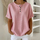 (Compre 1 Leve 2) Blusa Euddora Com Listras Delicadas e Botões Frontais