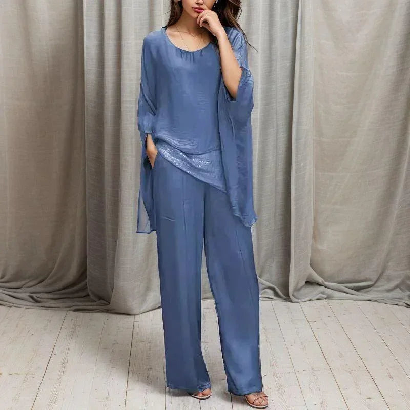 Conjunto Lumina™ com Caimento Fluido e Detalhes Brilhantes