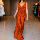 Vestido Celianne com Decote V e Drapeado Frontal