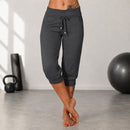 Calça Casual Esportiva com Comprimento Capri, Barra Estruturada e Cós Ajustável