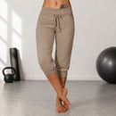 Calça Casual Esportiva com Comprimento Capri, Barra Estruturada e Cós Ajustável