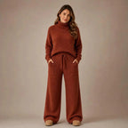 (KIT COM 2) Conjunto Tatiana de Tricot Mousse (Blusa Gola Alta + Calça)