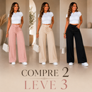 (Compre 2 e Leve 3) Calça Pantalona Julie em Malha de Seda Gelo e Poliéster
